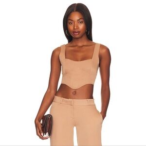 SNDYS Anya Corset Top In Beige